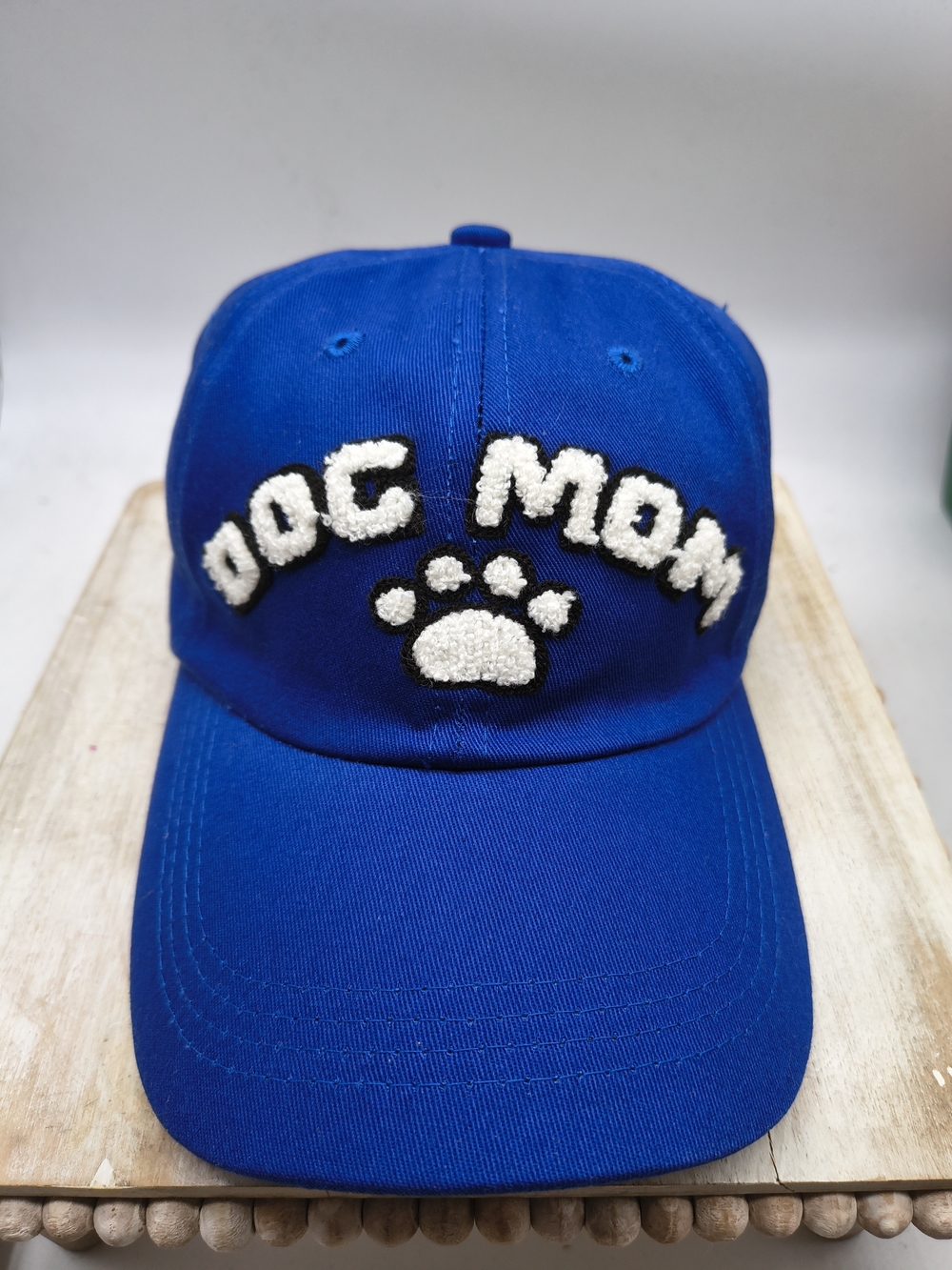 Blue "Dog Mom" Embroidered Baseball Cap